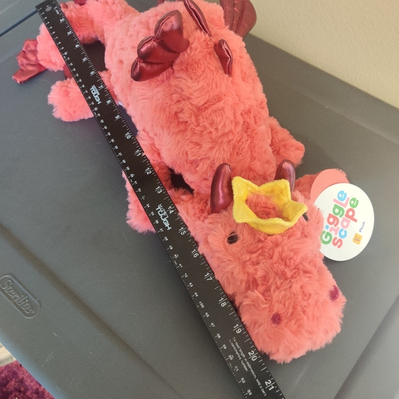 Gigglescape Red Dragon Plush NWT Super Soft Fuzzy New Stuffed Animal Valentine's - Picture 2 of 14